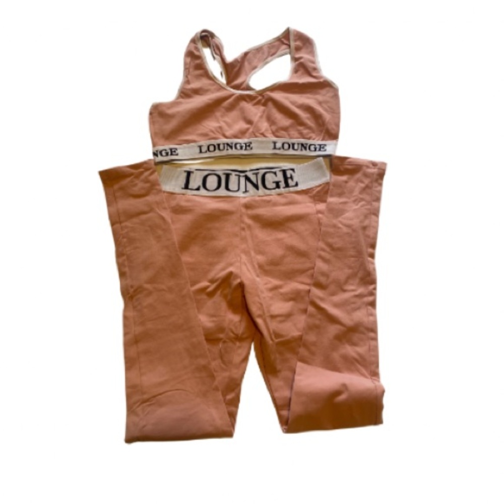 Pink Racerback Sports Bra and Leggings Set